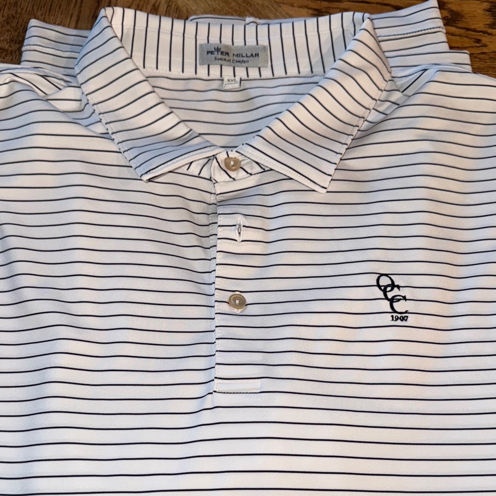 Peter Millar Navy Striped Polo Shirt